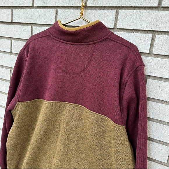 L.L. Bean Burgundy Gold Sweater Fleece Snap Pullover Jacket XL Hiking Retro - Picture 8 of 9